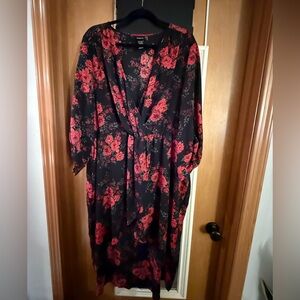 Torrid Hi-low Red Rose Floral Top/Dress Size 4